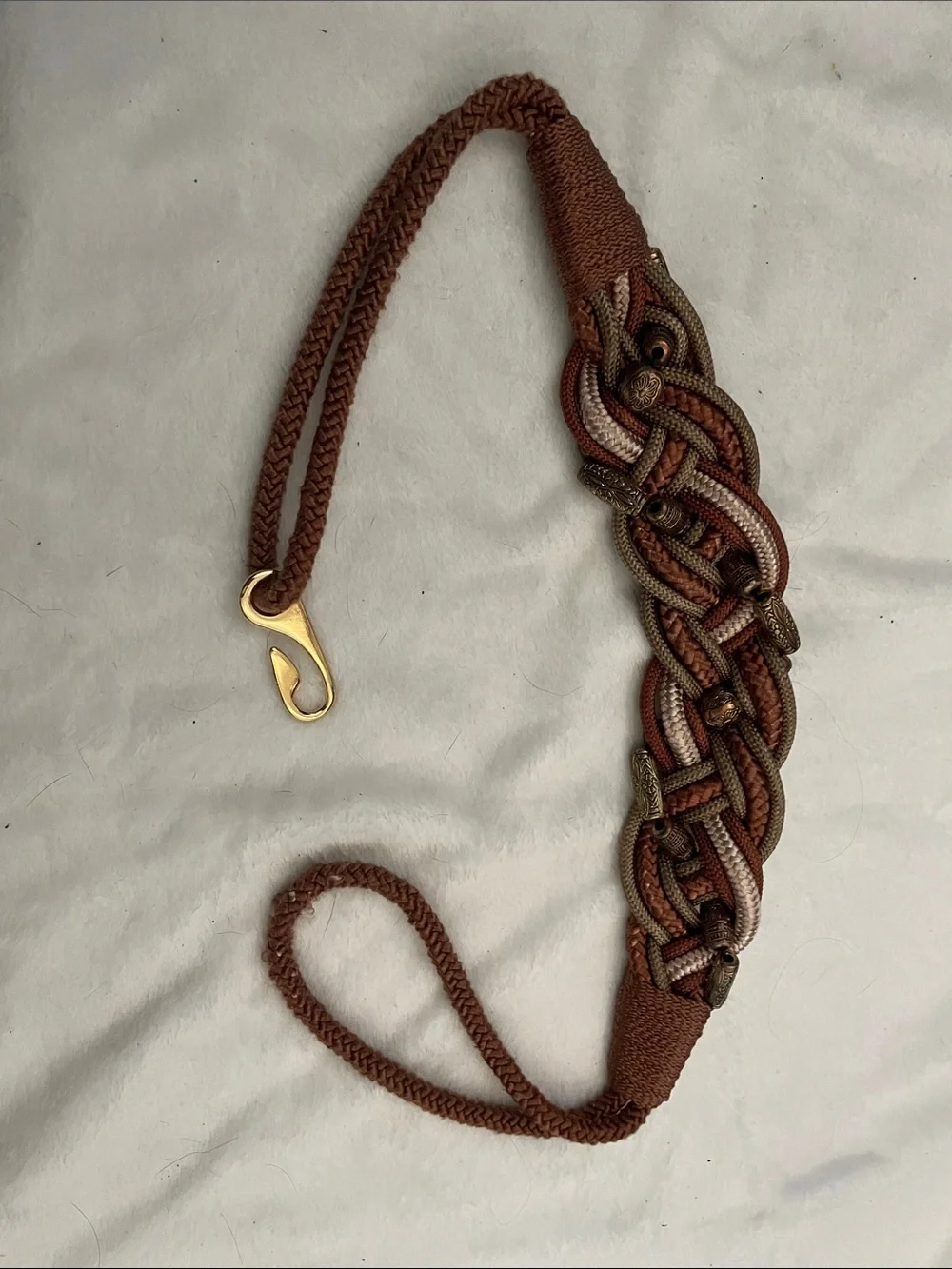 Braided Rope Belt - Brown